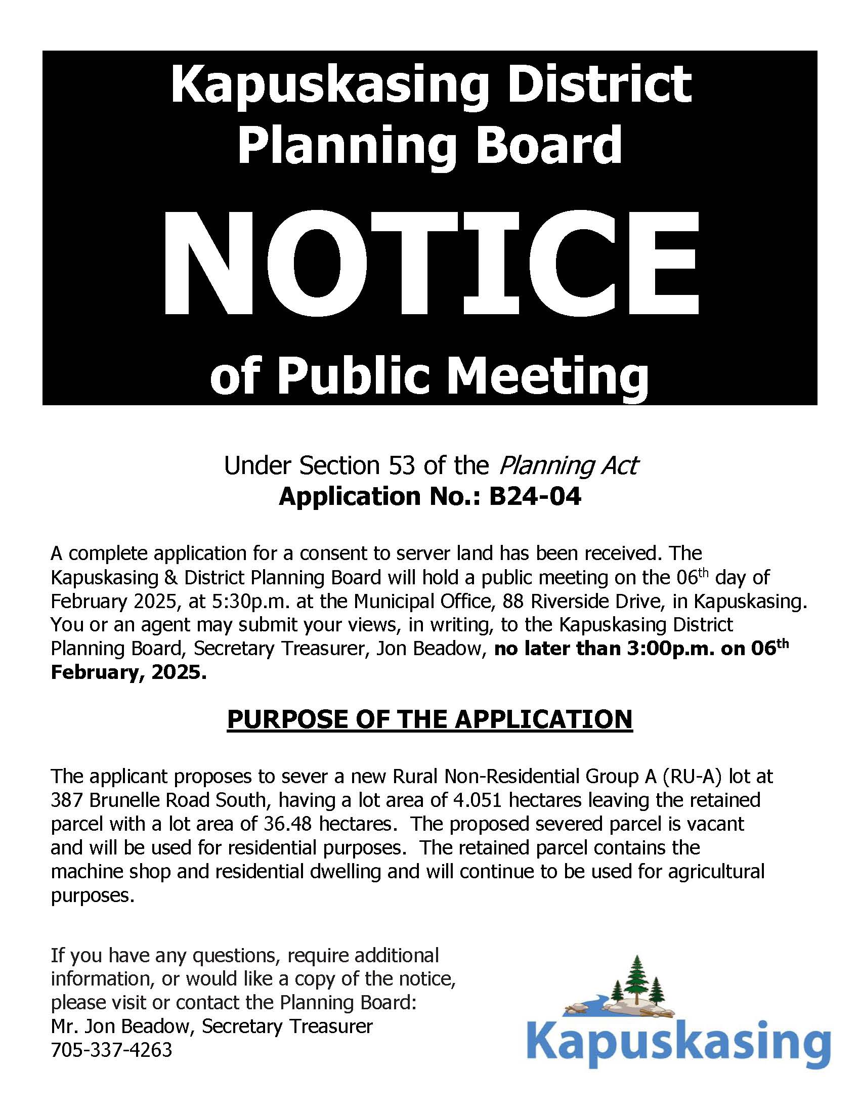 Notice of Public Meeting