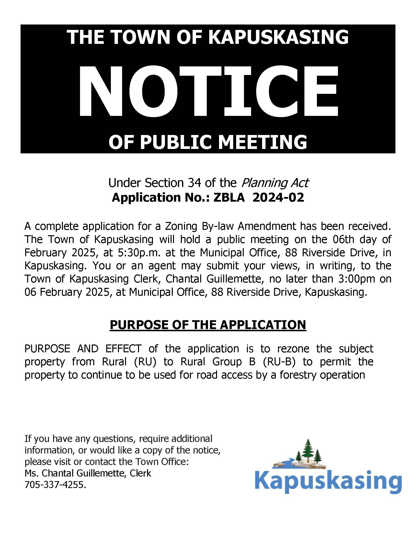 Notice of Public Meeting